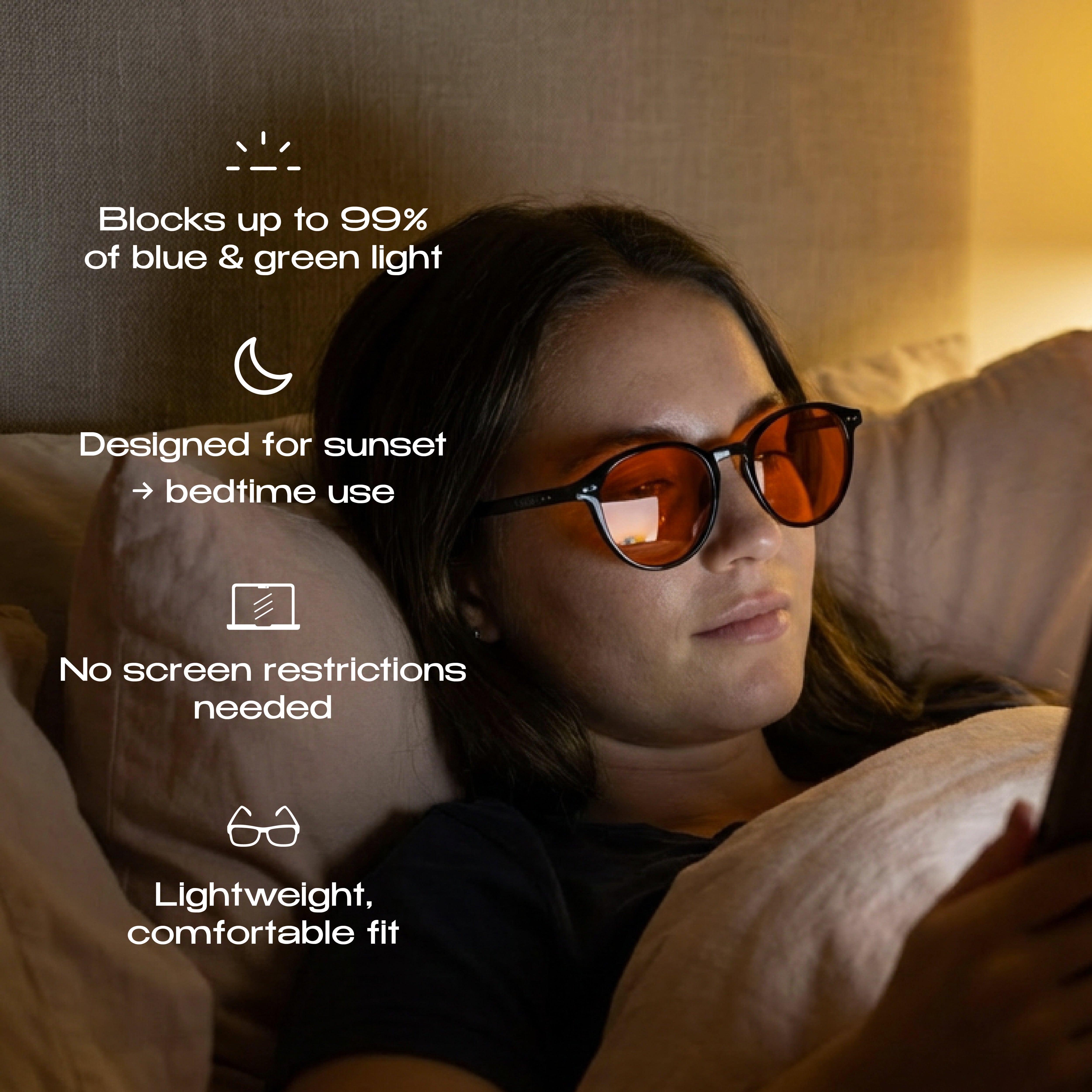 NAKD Night — Sleep Blue Light Glasses (Blocks Blue + Green Light)